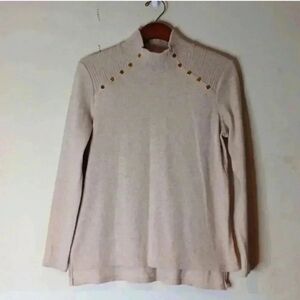 Rafaella Beige Ribbed Knit Top